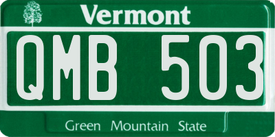 VT license plate QMB503
