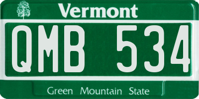 VT license plate QMB534