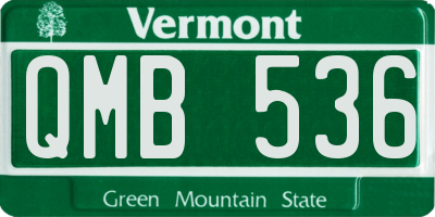 VT license plate QMB536