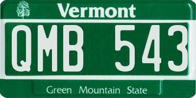 VT license plate QMB543