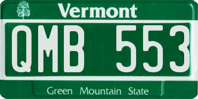 VT license plate QMB553