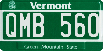 VT license plate QMB560