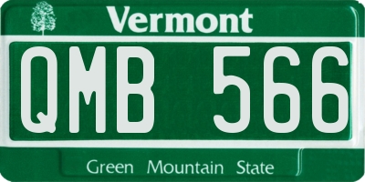 VT license plate QMB566