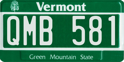 VT license plate QMB581