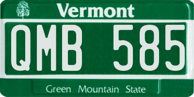 VT license plate QMB585