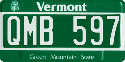 VT license plate QMB597