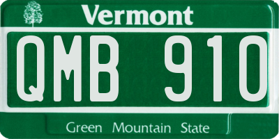 VT license plate QMB910