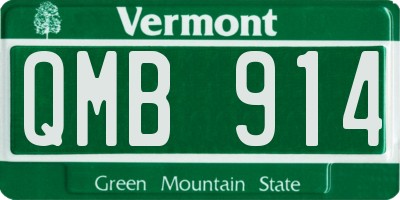 VT license plate QMB914