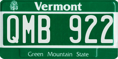 VT license plate QMB922