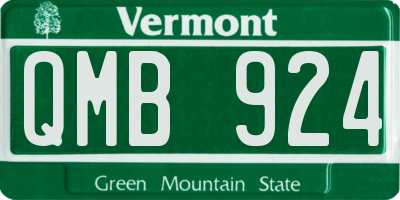 VT license plate QMB924