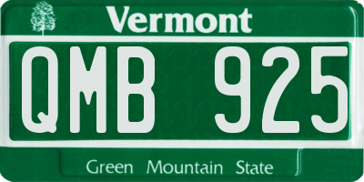 VT license plate QMB925