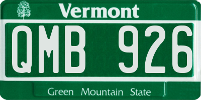 VT license plate QMB926