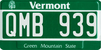 VT license plate QMB939