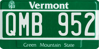 VT license plate QMB952