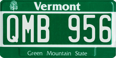 VT license plate QMB956