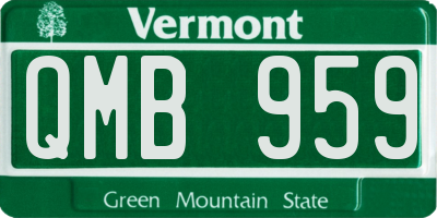 VT license plate QMB959