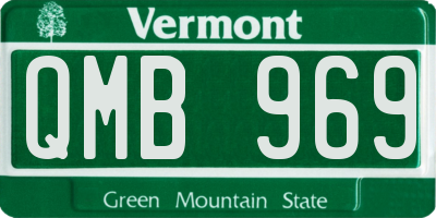 VT license plate QMB969