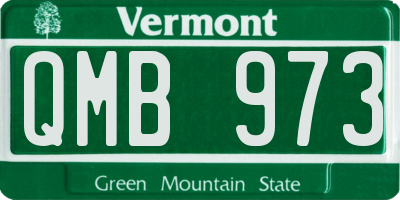 VT license plate QMB973
