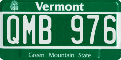 VT license plate QMB976