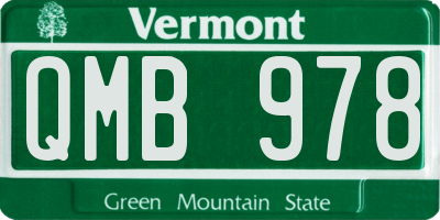 VT license plate QMB978