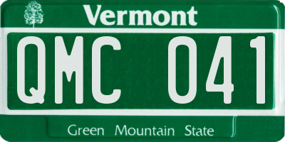 VT license plate QMC041