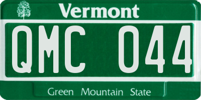 VT license plate QMC044