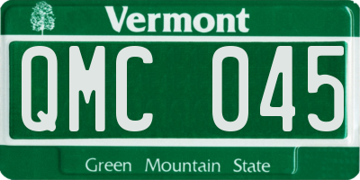 VT license plate QMC045