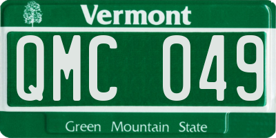 VT license plate QMC049