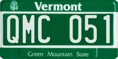 VT license plate QMC051