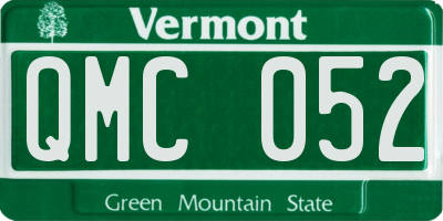 VT license plate QMC052