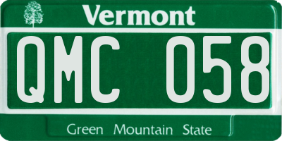 VT license plate QMC058
