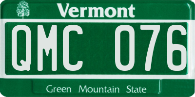 VT license plate QMC076