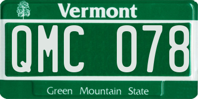 VT license plate QMC078