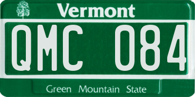 VT license plate QMC084