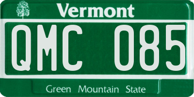 VT license plate QMC085