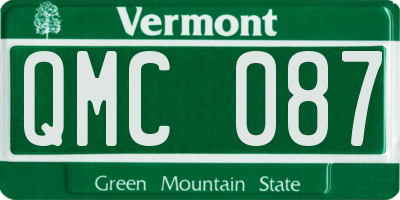 VT license plate QMC087