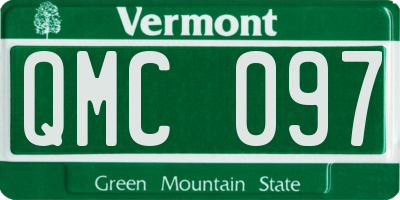 VT license plate QMC097