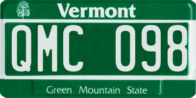 VT license plate QMC098