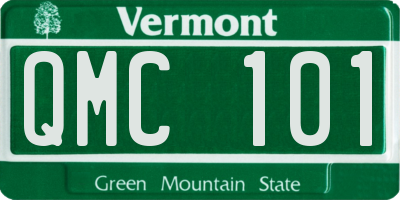 VT license plate QMC101