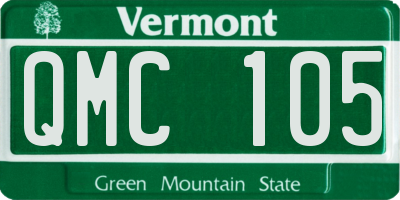 VT license plate QMC105