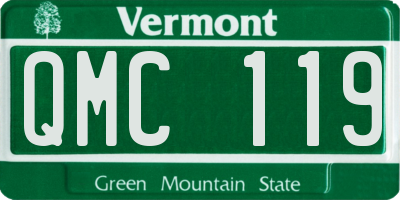 VT license plate QMC119