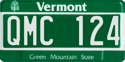 VT license plate QMC124