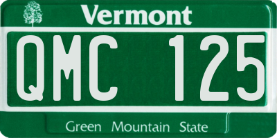 VT license plate QMC125