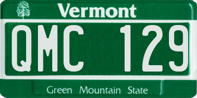 VT license plate QMC129
