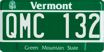 VT license plate QMC132