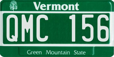 VT license plate QMC156
