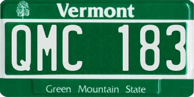 VT license plate QMC183