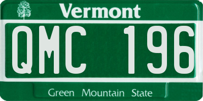 VT license plate QMC196