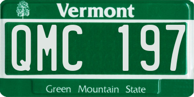 VT license plate QMC197