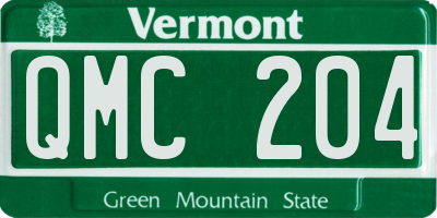VT license plate QMC204